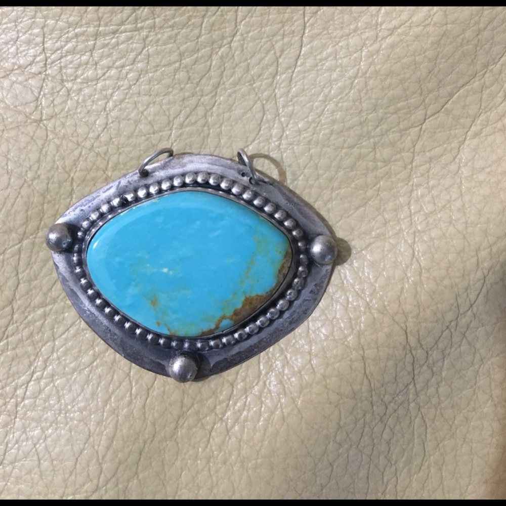 Turquoise and sterling pendant
